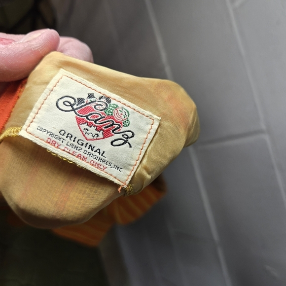 Vtg 1960s Lanz Orange Yellow Striped Sleeveless Mod Dress - Picture 2 of 10